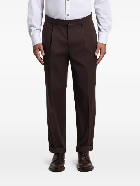 Peserico pleated turn-up trousers Brown R5473602448
