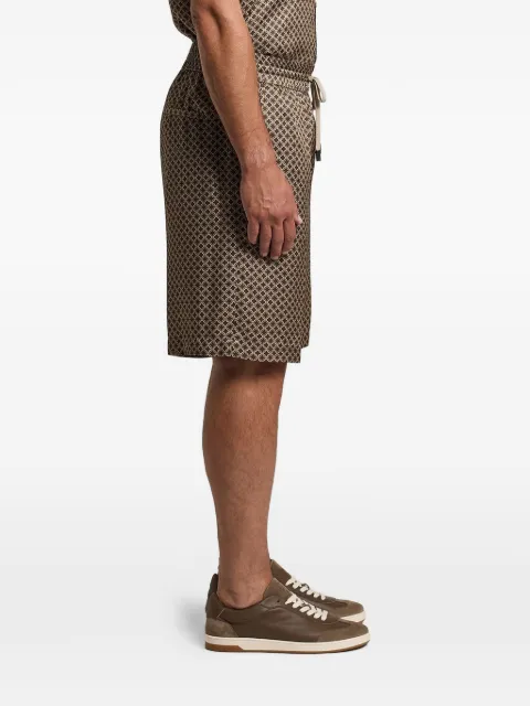 Peserico drawstring patterned shorts Brown R5423508191