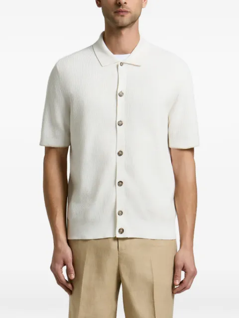 Peserico ribbed-knit short-sleeve shirt Neutrals R59471F149108M