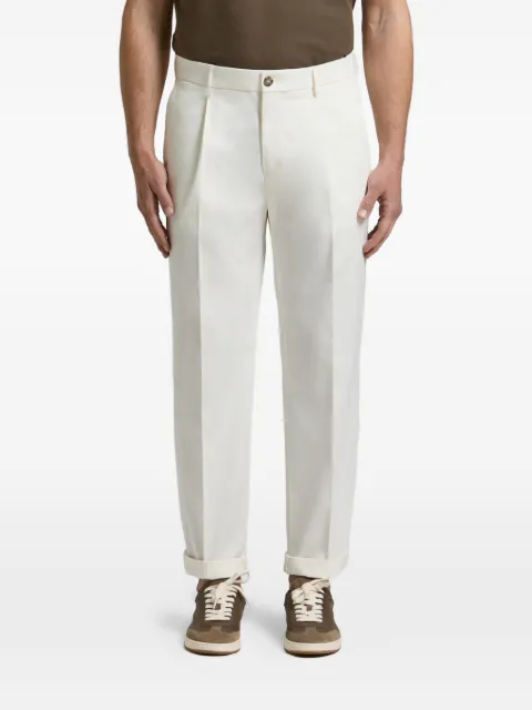 Peserico pleated turn-up trousers White R5473602448