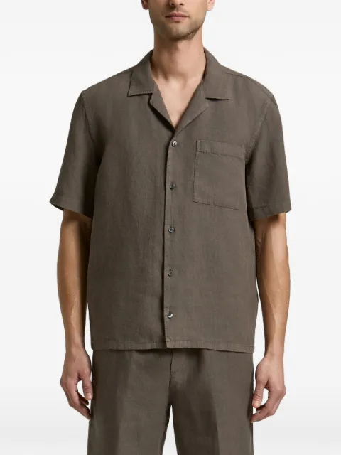 Peserico short-sleeved chest-pocket shirt Brown R56049T002494