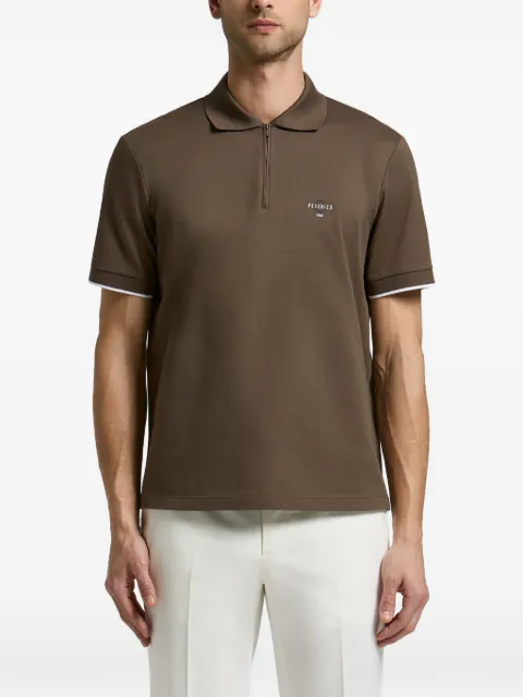 Peserico Piquet logo-print zip-fastening polo shirt Brown R55055J0Q500850