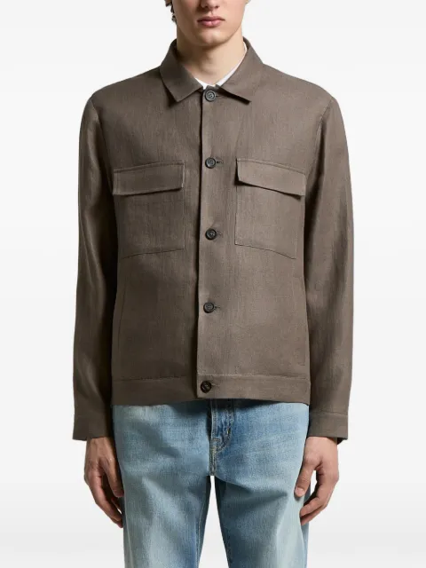 Peserico flap pocket jacket Brown 71R5223702606