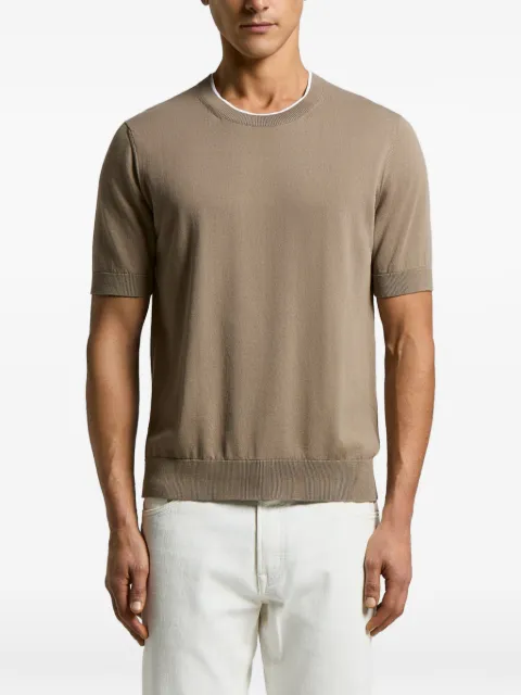Peserico crew-neck T-shirt Brown R59486F149173N