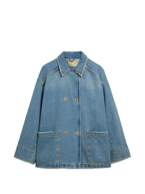 MOMONÌ stud-embellished double-breasted jacket Blue 265MMOCO013265MO17A
