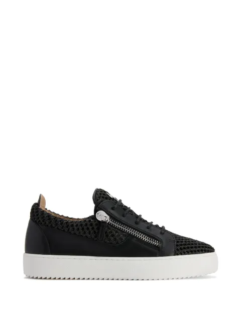 Giuseppe Zanotti Frankie crochet-panelled sneakers Black RM60025003