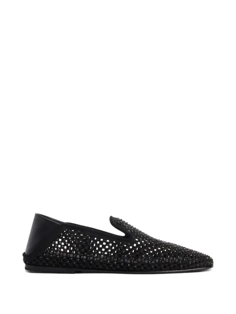 Giuseppe Zanotti perforated rhinestone loafers Black EU60045001