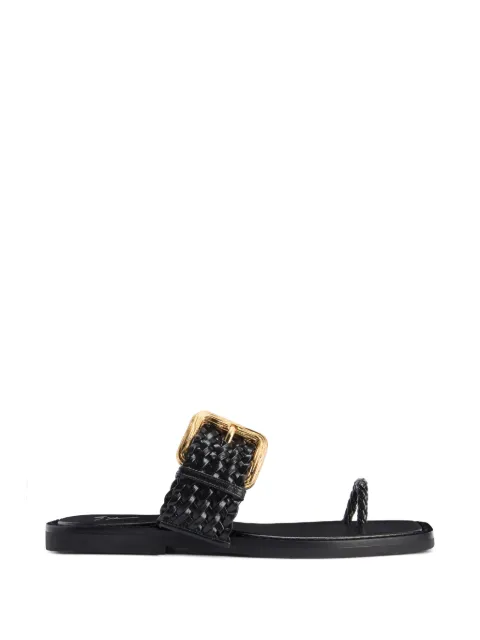 Giuseppe Zanotti Cristà woven buckle sandals Black E600062001