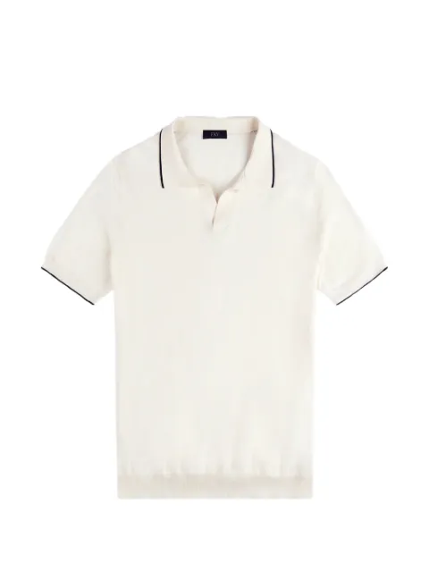 Fay V-neck piping T-shirt Neutrals NMMC1521740VHY