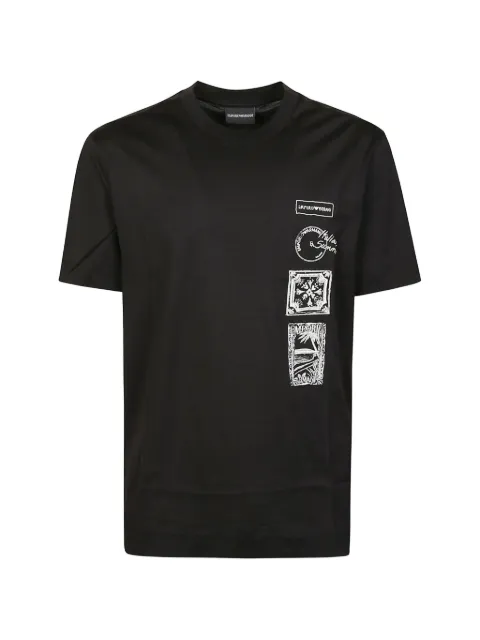Emporio Armani print cotton T-shirt Black EM004994AF24470