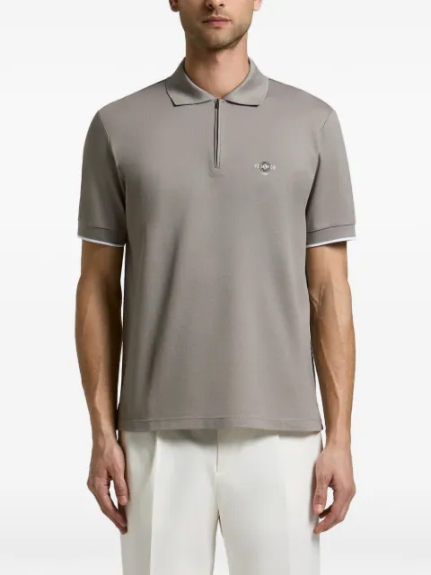 Peserico Piquet logo-print zip-fastening polo shirt Grey R55055J0Q500850