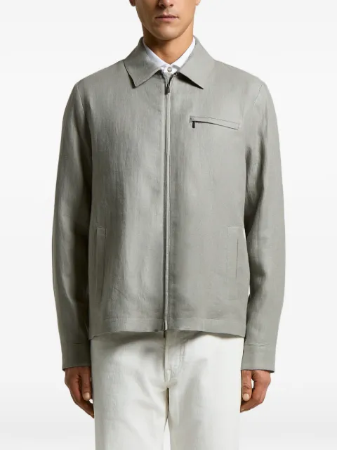 Peserico zip patch-pocket jacket Grey 71R5226902606