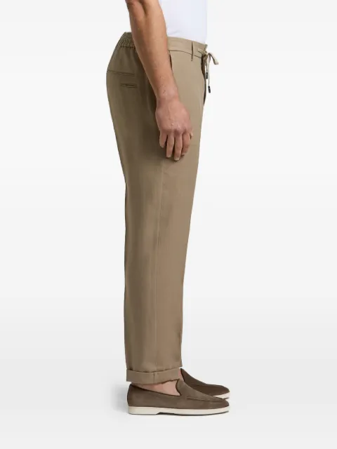 Peserico drawstring-waistband pressed-crease trousers Brown R54295D02597