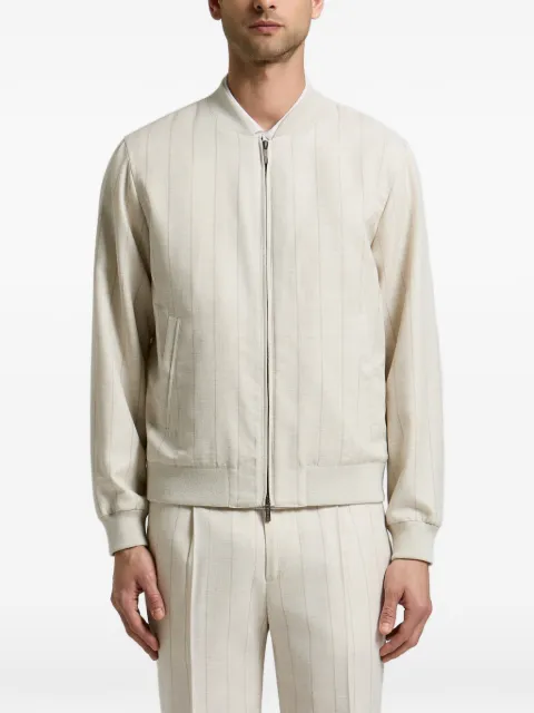 Peserico pinstriped zip-up sweater Neutrals R52229D2709A