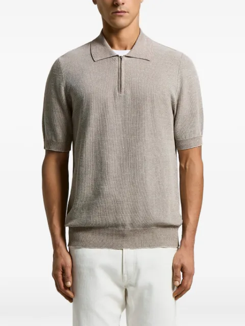 Peserico half-zip knitted polo Neutrals R59473F129108N