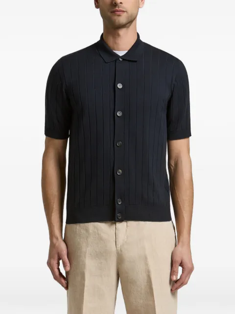 Peserico ribbed-knit short-sleeve shirt Blue R59465F1809317