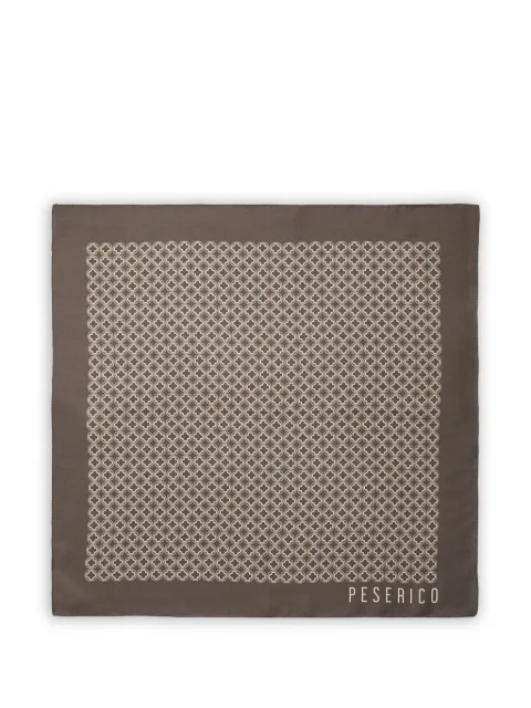 Peserico geometric-print logo-print scarf Brown R71023C0CC804