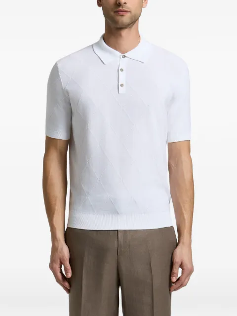 Peserico argyle-knit short-sleeve polo shirt White R59489F149173Q