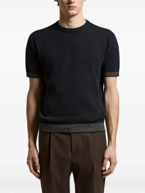 Peserico ribbed trim T-shirt Blue R59497F129056R