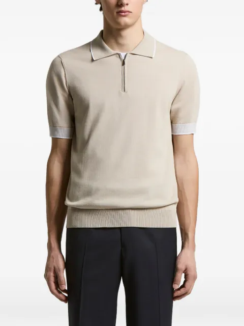 Peserico zip short-sleeve polo Neutrals R59478F149173N