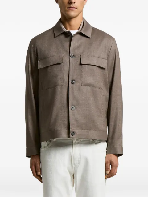 Peserico flap-pocket jacket Brown 71R5273705791