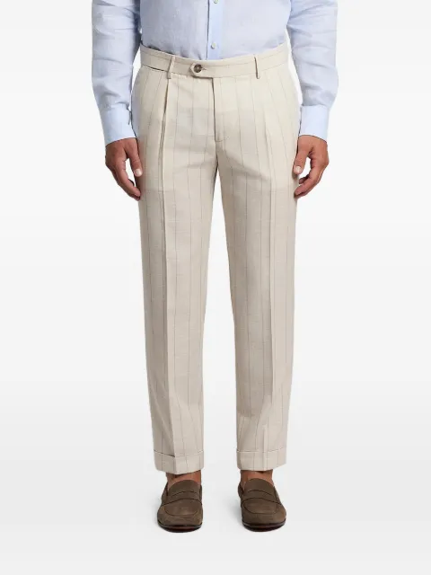 Peserico striped pleated trousers Neutrals R5422302709