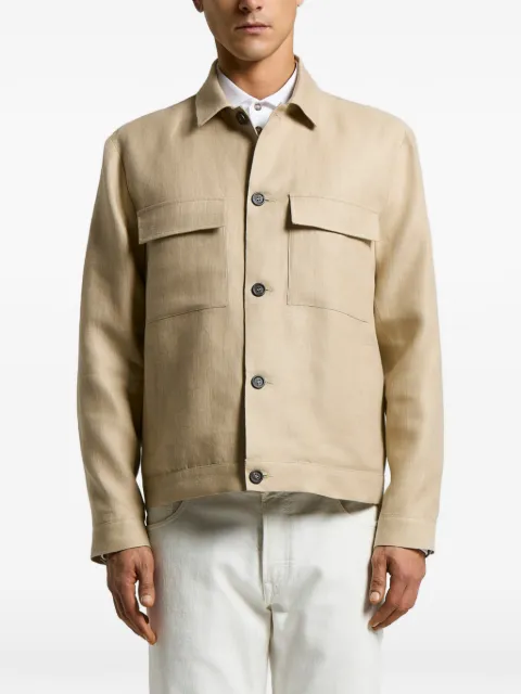 Peserico button flap-pocket jacket Neutrals 71R5223702606