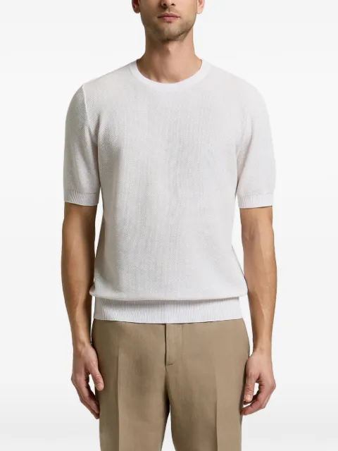 Peserico waffle-knit short-sleeved top Neutrals R59472F129108N