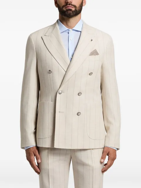 Peserico double-breasted striped blazer Neutrals R5102902709