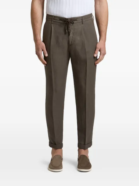 Peserico drawstring-waist pleated trousers Brown R54274T00D02494