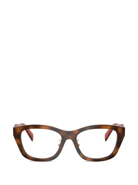 Prada Eyewear geometric frame glasses Brown 0PRD11VD