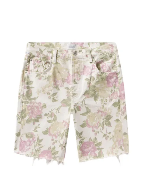 Citizens of Humanity floral-print raw-hem shorts White 21181248PR