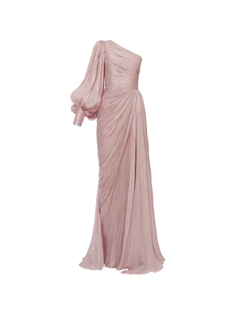 Iris Serban Serafine one-shoulder metallic maxi dress Pink SERAFINEQUARTZ