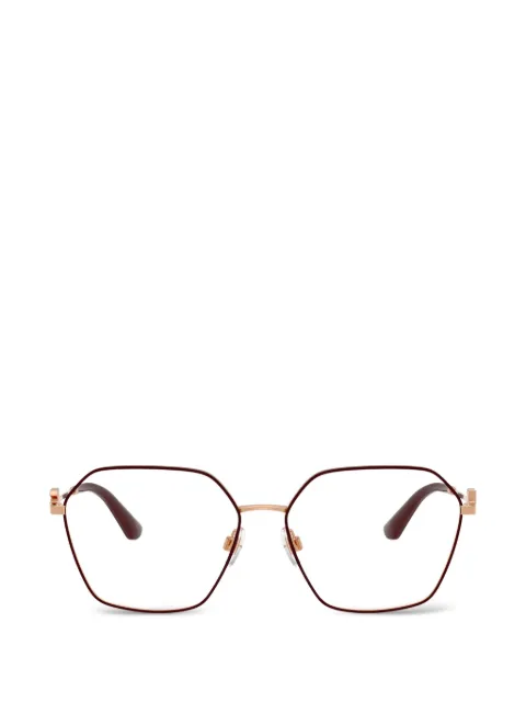 Dolce & Gabbana Eyewear logo-detail geometric-frame glasses Brown DG1366