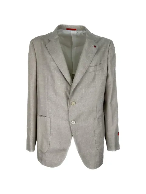 Isaia single-breasted blazer Grey 7145BIANCO