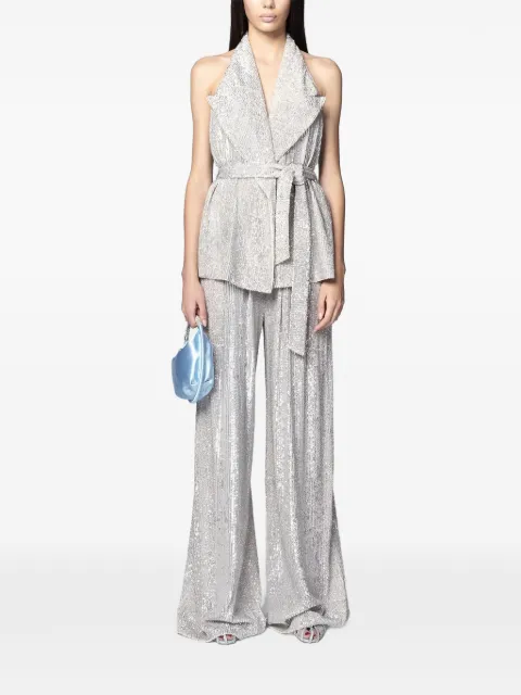 TWENTY FOURHAITCH Arizona sequinned palazzo pants Silver A237ARGARGENTO