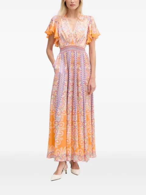Hale Bob Sandra Charmeuse paisley-print maxi dress Orange 5YTK664A