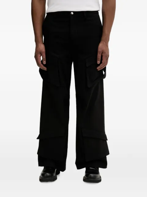 HELIOT EMIL multi-pocket wide-leg cargo pants Black SS26PREM10160