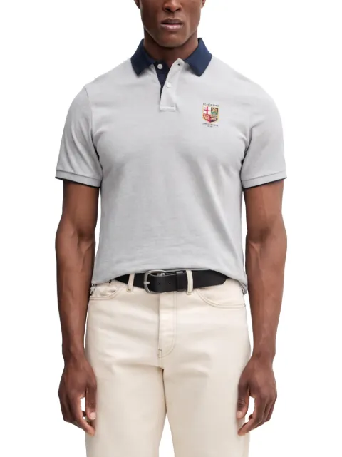 Hackett London embroidered-logo piqué polo shirt Grey HM5600138