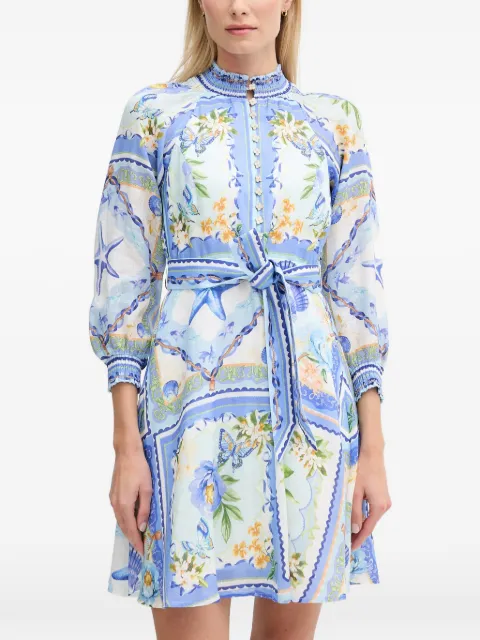 Hale Bob Lakelynn floral-print belted mini dress Blue 5YXP674A