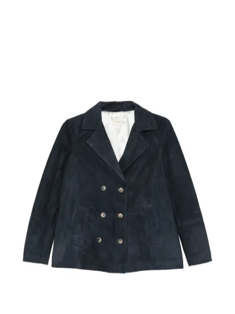mara bini double-breasted suede blazer Blue SAILOR