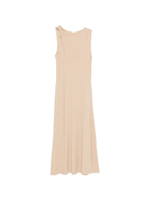 JOSEPH Arty plissé knit midi dress Neutrals JF009780