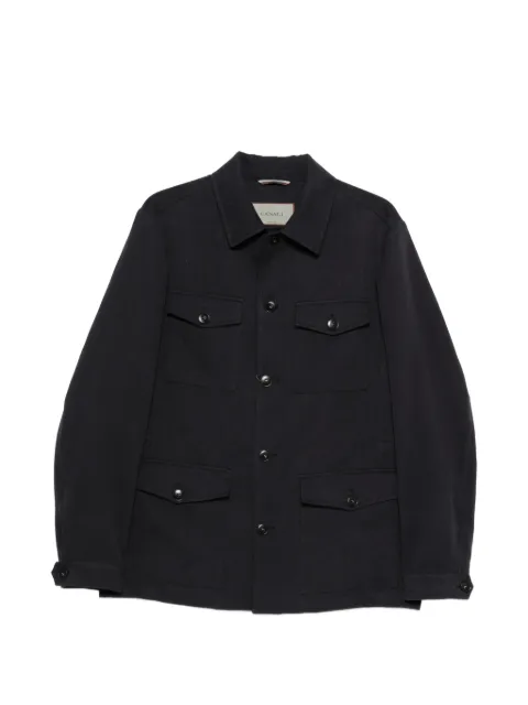 Canali flap-pockets linen shirt jacket Blue CU0601731247