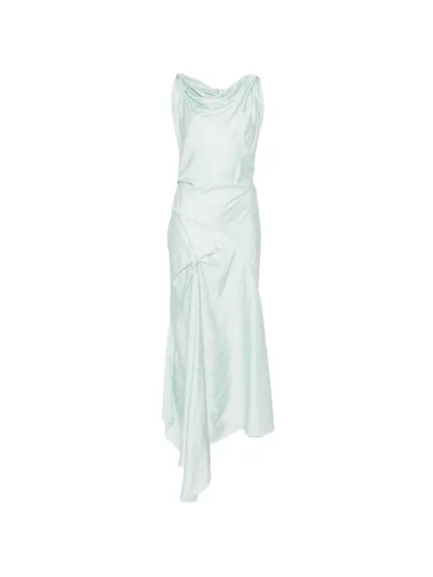 Victoria Beckham cowl-neck drape-detail midi dress Green 1226WDR006029C