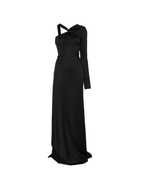 Victoria Beckham asymmetric one-shoulder gown Black 1226JDR007200A