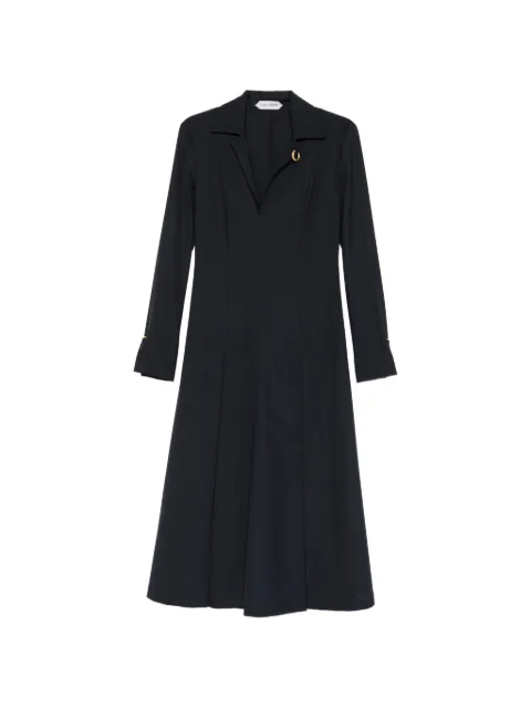 Alberta Ferretti pleat-detail midi dress Blue A04481635
