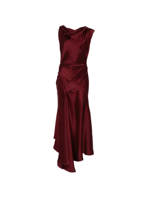 Victoria Beckham Posy draped asymmetric gown Red 1226WDR006029A