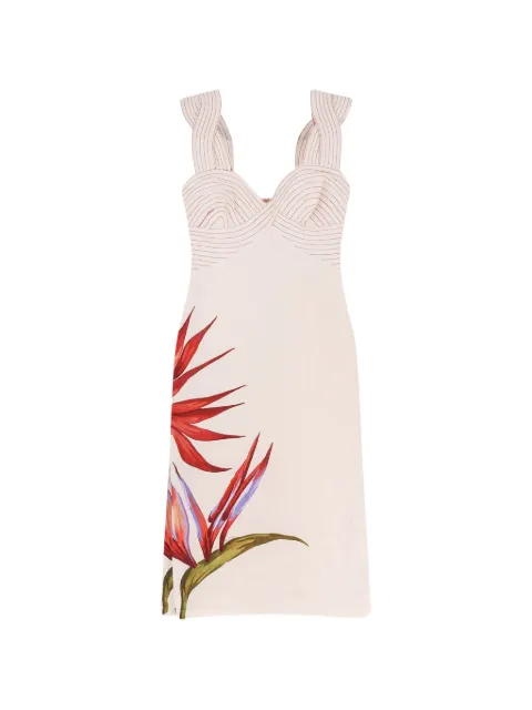 FARM Rio floral twisted strap dress Neutrals 34909026093