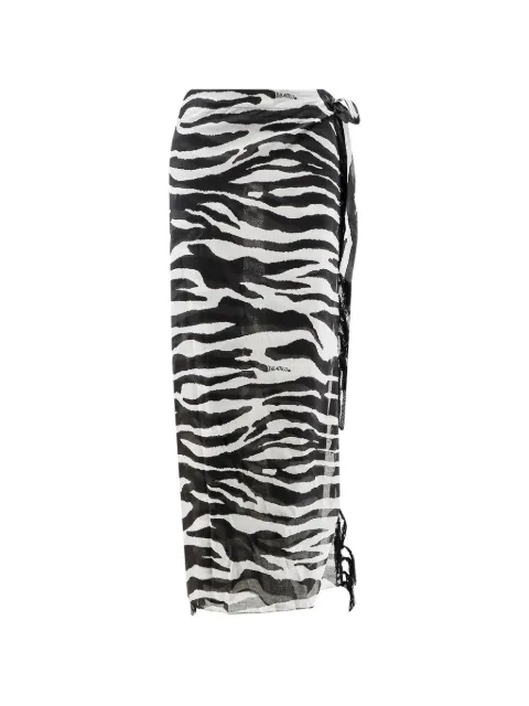 The Attico zebra-print pareo skirt Black 260WCR00140CCC134PR