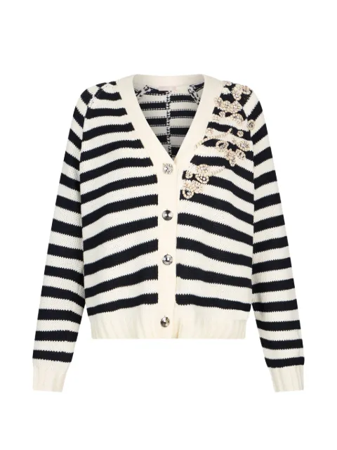 LIU JO cardigan with jewel embroidery Neutrals WA6220MA07Q